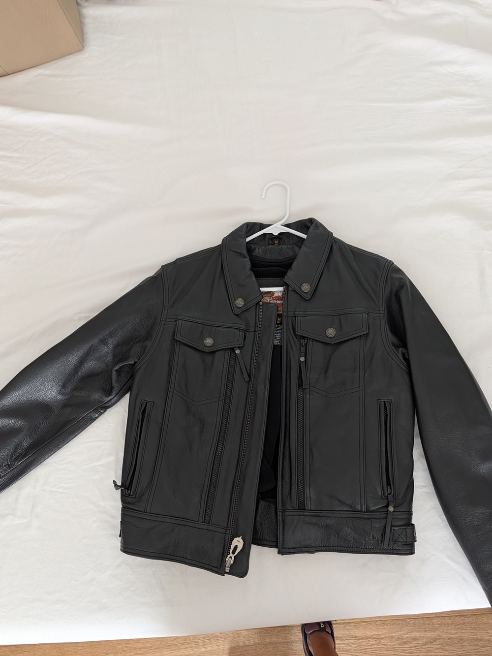 Men's Black Leather Jacket - Classic Biker Style